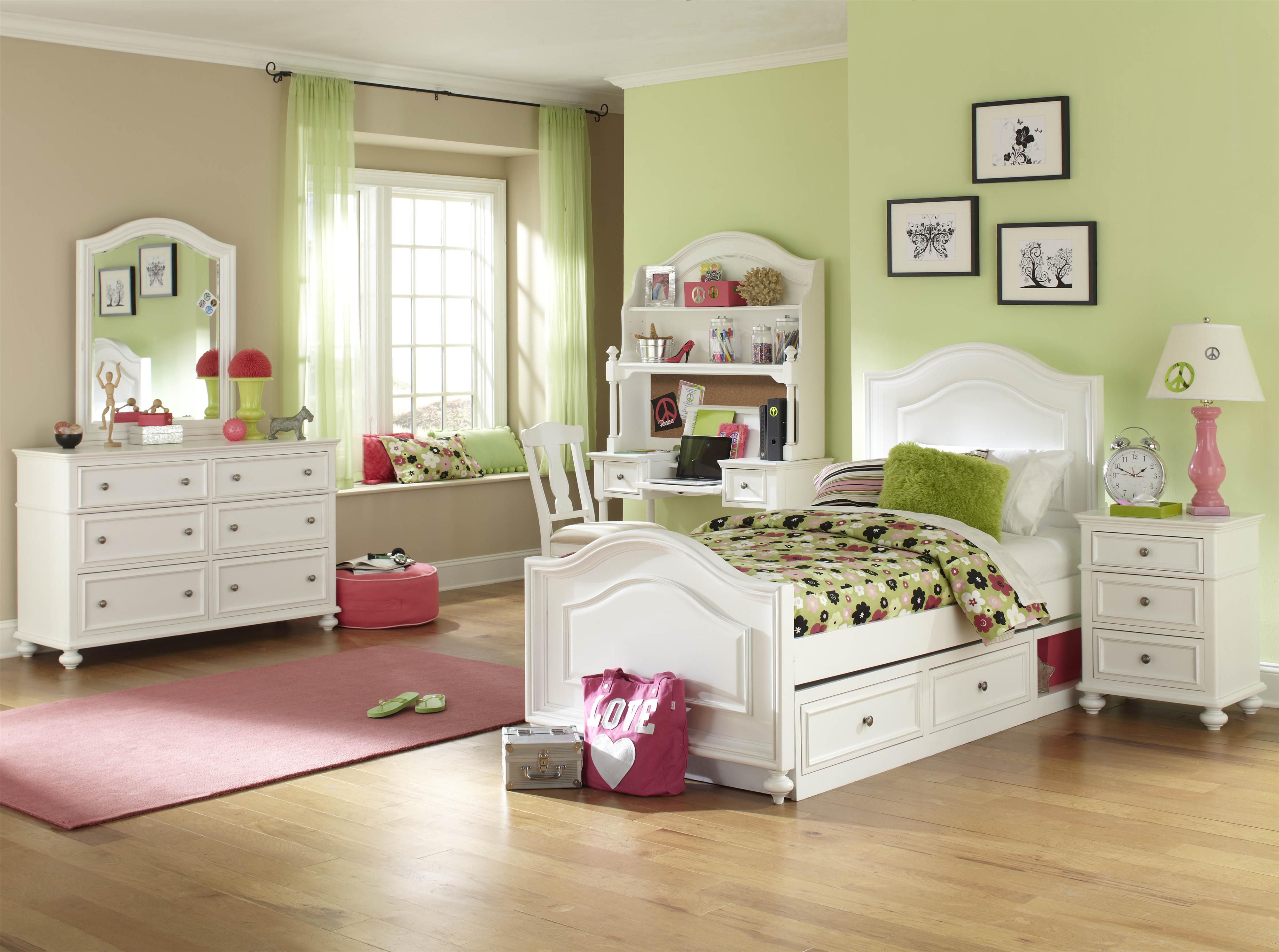 White bedroom sale set with desk